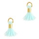 Ibiza style mini Tassel 0.7cm Gold-splash blue